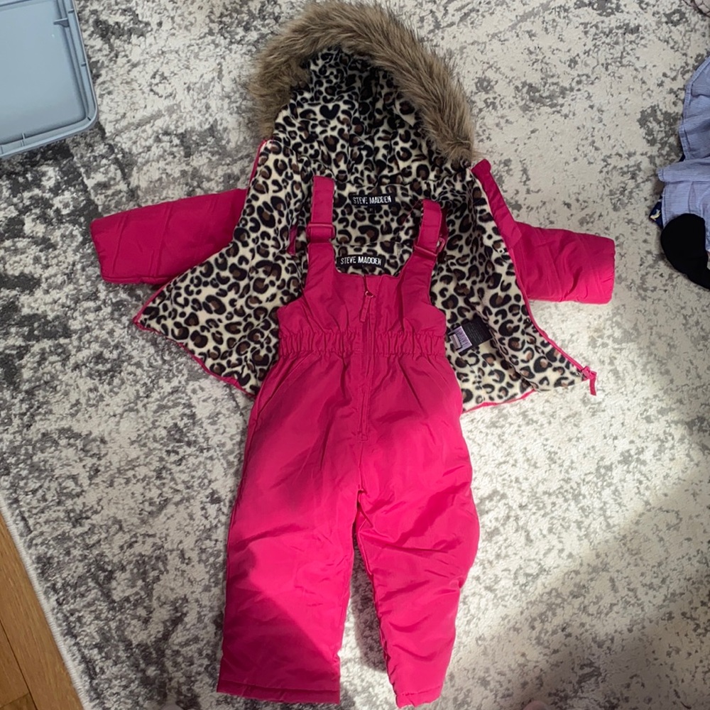 Steve Madden Hooded Jacket & Bib Pants- 2T